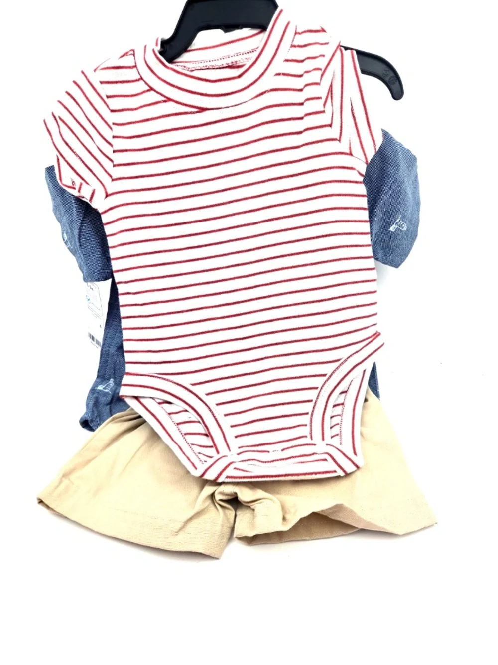 Carter's Baby Outfit Size 0-3m Boys Matching 3pc Set Top Bodysuit Shorts
